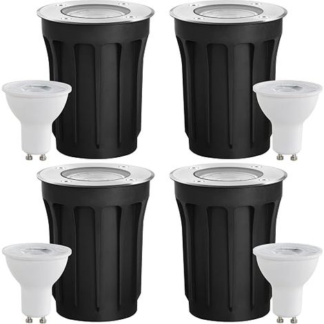 Recessed Outdoor Ground Spotlight for GU10, 4 Recessed Outdoor LED
