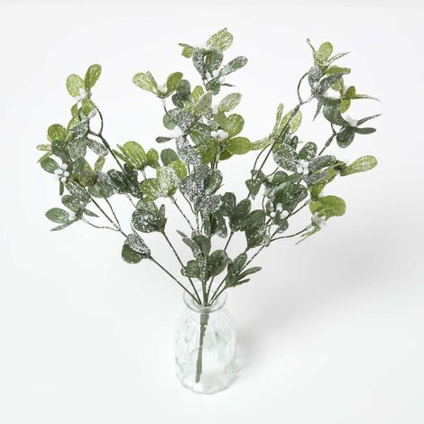 HOMESCAPES Artificial Green Mistletoe Stem, 45 cm (1/5)