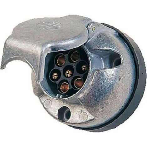 Prise De Remorque Femelle - 7 Broches - Acier Inoxydable - Noir - 81 5 X 45 Mm - 1 Pièce (1/2)