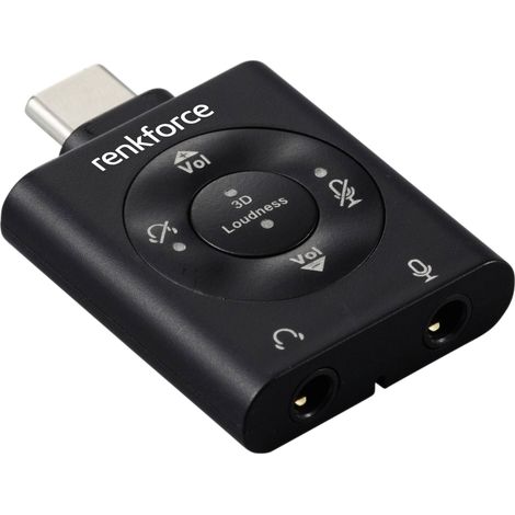 Renkforce USB-C®, audio Adaptateur [1x USB-C® mâle - 1x Microphone (jack 3,5 mm), Casque (jack 3,5 m (1/4)