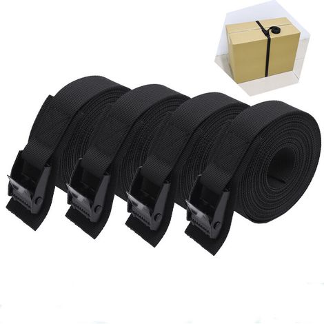 Cinghia di fissaggio imbottita corta da 25 cm – Fibbia di serraggio per un fissaggio sicuro – Poliestere resistente – Confezione da 4