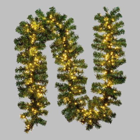 Guirlande lumineuse branche de Sapin artificiel 270CM extérieur IP44 400 LED blanc chaud 8 programmes Smart Connect Lotti (1/5)
