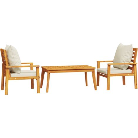 Maison Exclusive - Set Mobili da Giardino 3pz con Cuscini Legno Massello di Acacia