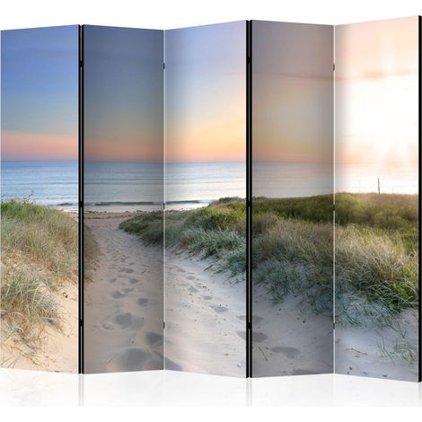 Paravento - Morning walk on the beach II [Room Dividers] - 225x172 (1/4)