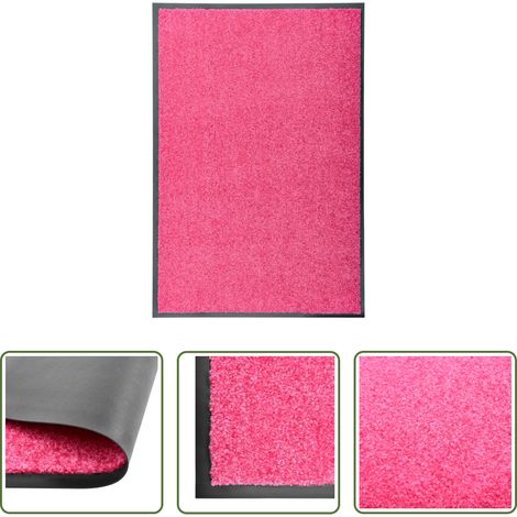 vidaXL Tapis anti-poussière - Paillasson lavable Rose 60x90 cm (1/5)