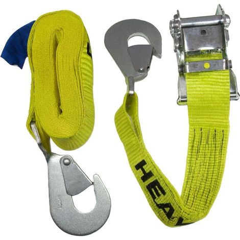 Fall Protection Ratchet Strap Twisted Snap Hooks 2T 10M - Pack of 2 (Flatbed Truck Trailer)
