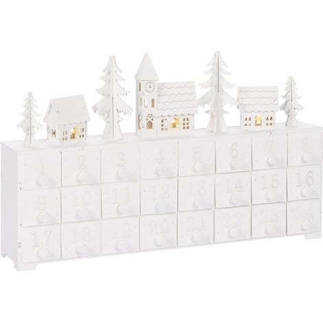 Decorazione natalizia acrilico calendario dell'avvento bianco Muonio (1/5)