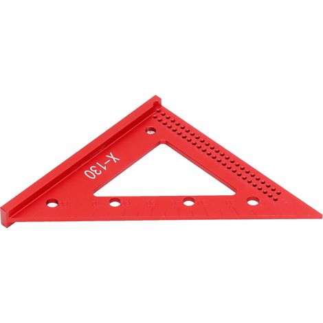 Équerre de charpentier en alliage d'aluminium avec échelle transparente de 13 cm (5,1 po) pour la menuiserie et la construction de toitures. (1/5)