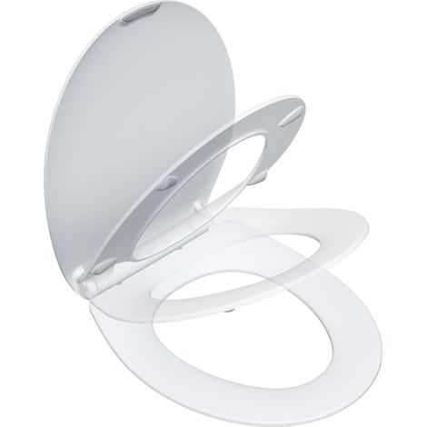 Abattant WC antibactérien déclipsable à frein de chute – Fixation inox – Thermodur – Dimensions 37,5 x 40,5 x 6,7 cm – Bemis