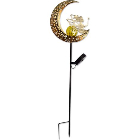 Lampes solaires d'extérieur en forme de lune et de soleil pour jardin, cour ou terrasse, style antique, 1 pièce. (1/5)