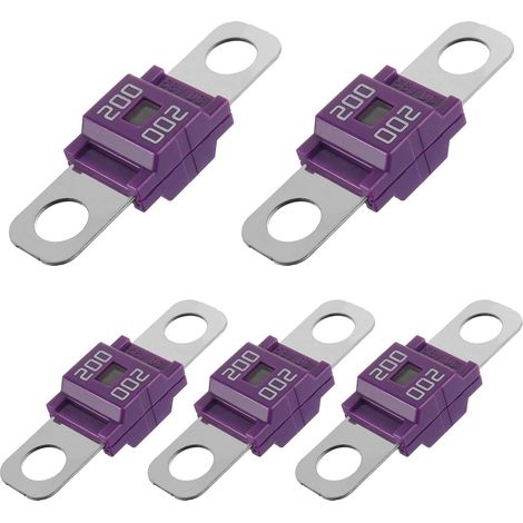 High Current Midi Fuse Bolt-on Fuse 200A Amp Purple for Cars, Trucks, Construction Vehicles, Buses, Caravans (Pack of 5 200A) (1/4)