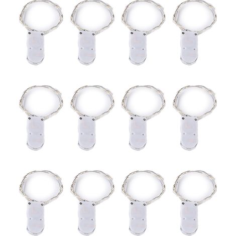 Bezaubernde Lichterkette (12er-Set), 20 LEDs, 2 m, batteriebetrieben, ideal für Partys, Hochzeiten und Weihnachtsdekorationen...