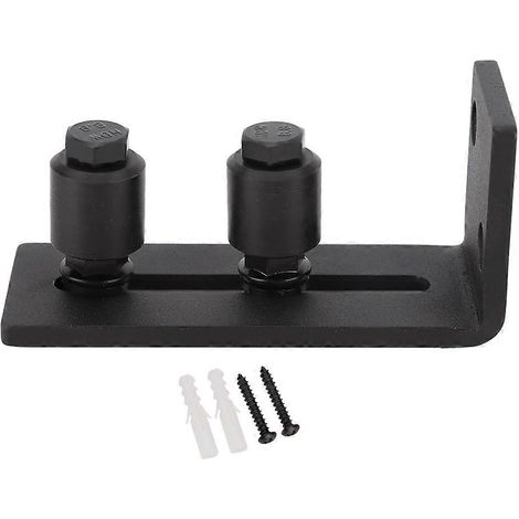 accessoire de quincaillerie pour porte de grange compatible avec guide de plancher coulissant réglable en acier au carbone (double rouleau) (1/5)