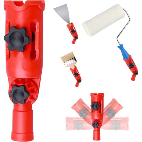 Support d'extension de pinceau multi angle pour rouleau de peinture pour plafond élevé, outil d'extension universel extensible pour pinceaux