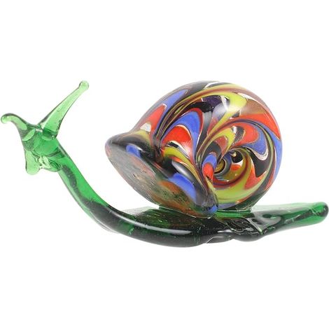 Figurine D'Escargot en Verre Soufflé Décoration Intérieure Réaliste pour Bureau Maison Et Jardin Modèle d'animal Ornamental Cadeau Déco Animaux (1/5)