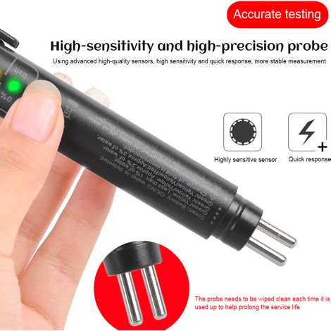 Stylo testeur de liquide de frein portable avec 5 indicateurs LED pour véhicules DOT3 DOT4 et testeur d'humidité du liquide de frein. (1/5)