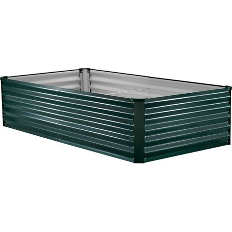Mophorn Fioriera rialzata in metallo zincato 2030x1020x460 mm, aiuola rettangolare per giardinaggio all'aperto, ideale per coltivare fiori, verdure e piante in orto, balcone o giardino (1/5)