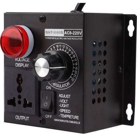 Elektronischer 4000-W-SCR-Spannungsregler, Motordrehzahlregler, Thermostat, breiter Spannungsbereich 100–220 V, EU-Stecker (1/5)