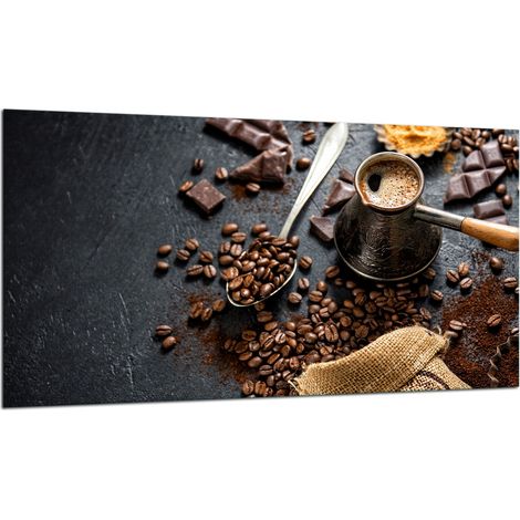 PLAQUE DE PROTECTION EN VERRE POUR CUISINIÈRE 90X52 CAFÉ (1/5)