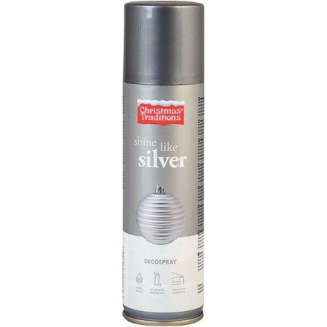 Aérosol Peinture Argent - 150 ml - Ininflammable - Pour Bricolage Décoration Florale et Noël