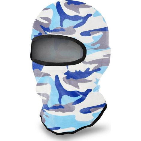 Sturmhaube Camo Blau, winddicht, UV-Schutz, für Damen & Herren, Outdoor, Radfahren, Snowboarden (1/5)