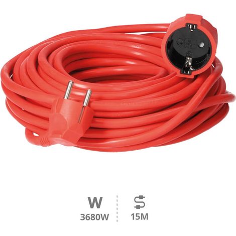 Prolongador rojo 3x1.5mm 15 metros 3500W GSC 0100053 (1/2)