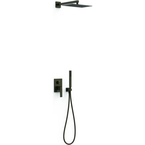Kit mitigeur encastré 2 voies Rapid‑box pour douche Slim Noir bronze - TRES 20238004KMB