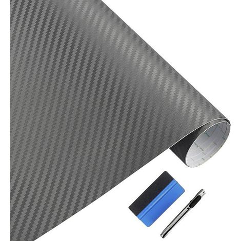 3D Carbonfolie 5x900cm Grau blasenfrei mit Werkzeug (1/5)