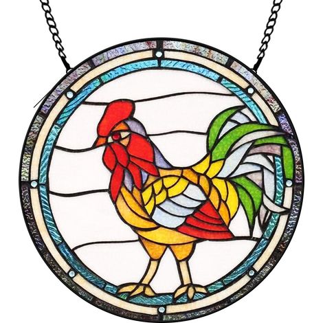 30 cmAttrape-soleil fleurs oiseaux abeille en verre coloré, décoration murale maison, cadeau anniversaire (1/5)