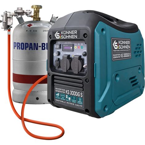 Dual-Fuel Inverter Stromerzeuger (Benzin/LPG) Könner & Söhnen KS 3000iG S, 3.2 kW, Leise, Reiner Sinus, ECO-Modus (1/5)