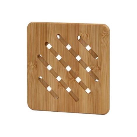 4 Pièces Dessous de Plat, Dessous de Plat Bois, Tapis de Dessous de Plats Antidérapant, Résistant à la Chaleur Plat Bois pour Bols et Ustensiles Chauds Assiettes de Table (18 x 18 cm) (1/4)