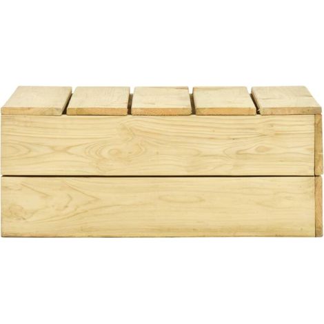 INLIFE Table de jardin 75x75x31 cm Bois de pin imprégné (1/5)