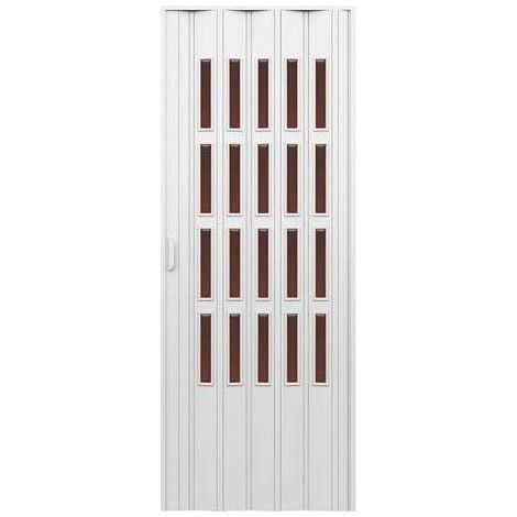 PORTE D'INTÉRIEUR À SOUPAPE AVEC VERRE BRONZE BISEAUTÉ Dimensions : 83 x 214 cm