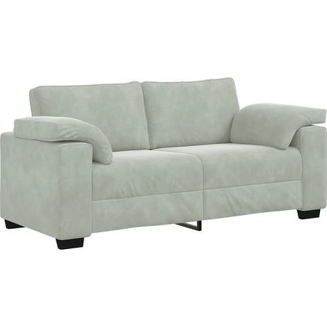 Divano  Sofa Divanetto Grigio Chiaro 180x77x82 cm in Velluto (1/5)