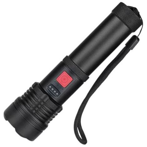Lampe torche LED, 10 000 lumens, lampe torche ultra-lumineuse XHP70, rechargeable par USB, étanche (IP67), 5 modes d’éclairage, idéale pour le camping, la randonnée et les situations d’urgence en exté (1/4)