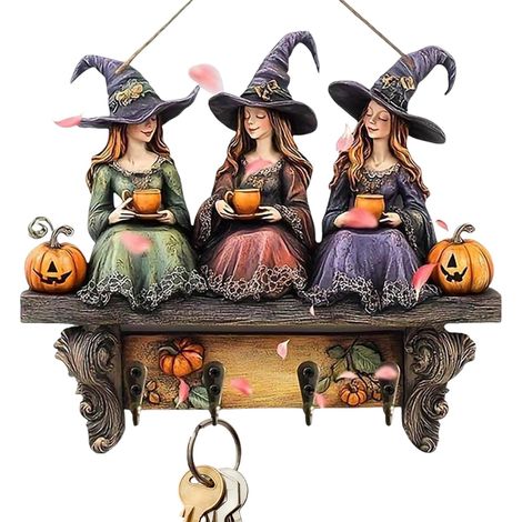 clés mural générique porte clés sorcière Halloween avec 4 (1/5)
