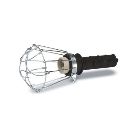 Lámpara portátil 100 w 250 v e27 mango de goma negro, en bolsa