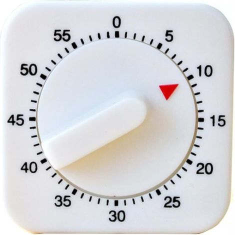 Mechanischer Küchentimer (60 Minuten, quadratisch), optischer Küchentimer mit lautem Alarm, keine Batterien erforderlich (1/4)
