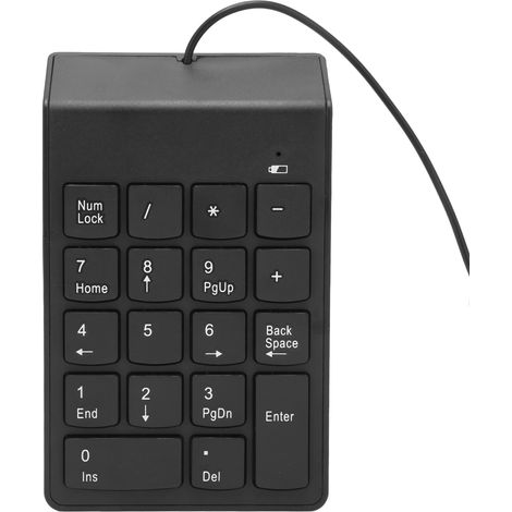 Clavier numérique 18 touches USB 2.0 Plug and Play, design ergonomique, format portable, surface antidérapante, large compatibilité USB