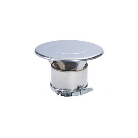 Chapeau de finition isolée double paroi inox Duoten + bride Ø80/130mm