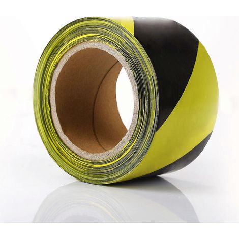 1 ruban de signalisation de danger 70 mm x 33 m jaune/noir non adhésif (1/5)