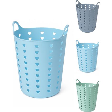 Cesto Ropa Sucia 60L y 26L con Agujeros Triangulares Cesta Colada Moderna Gris, Azul o Verde