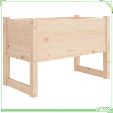 Jardinière / bac à fleurs surélevé - FAFEICY - 822117 - Bois de pin massif - 78x40x52 cm - Cadre robuste (1/5)