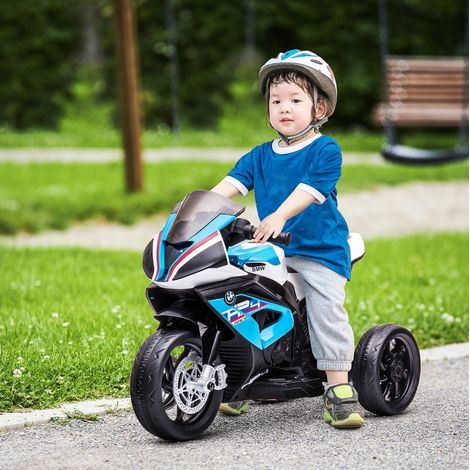 Moto elettrica per bambini blu 82,5 x 42 x 54 cm con faro, 3 modalità musica OKMYHOME (1/5)