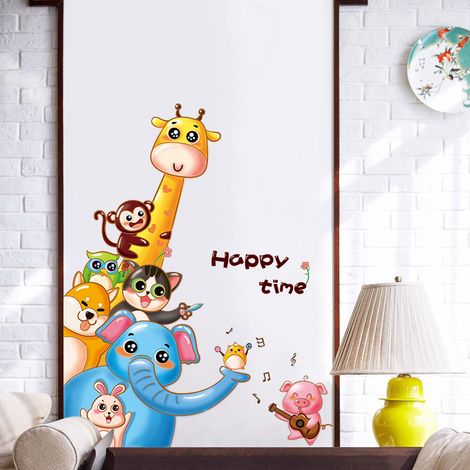 Adesivi murali per camere da letto, adesivi murali con animali, adesivi decorativi, perfetti per sale giochi, camerette per bambini, soggiorni, decorazioni murali