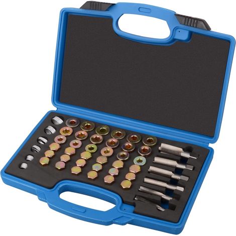114-piece Oil Pan Thread Repair Kit M13 M15 M17 M20 M22 Drain Plug Tool  Durable Steel for Quick Repair of Threaded Oil Drain Plugs, M13 x 1.25  M13 M15 M17 M20 M22 x 1.5 (1/5)