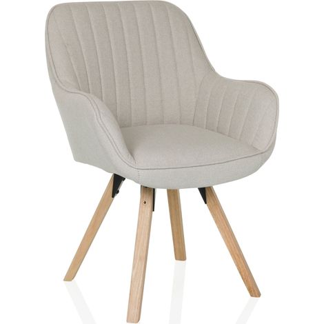 Besucherstuhl / Dining Stuhl SCANDI SOFT Stoff creme hjh LIVING (1/5)