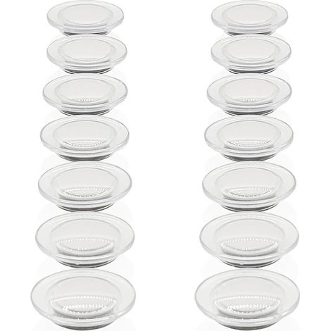 Imán de nevera, imanes para pizarra magnética, imán de nevera, mini imán pequeño para pizarra blanca, imán redondo transparente decorativo, para nevera, escuela, oficina (Blanco) (1/4)
