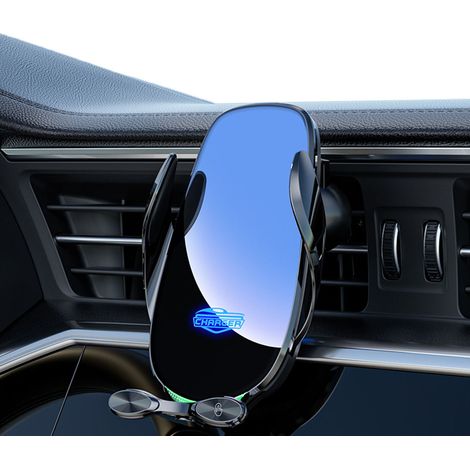 Support Téléphone Portable Sans Fil Pour Voiture - Chargeur Sans Fil Intelligent Avec Détection Tactile - Fixation Automatique - 1 Pièce (1/5)