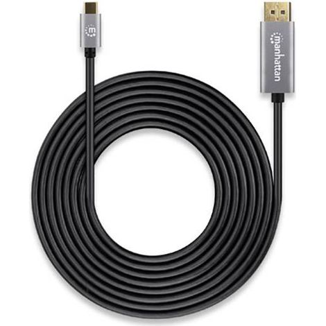 Câble de raccordement Manhattan DisplayPort / USB-C® Fiche mâle DisplayPort, USB-C® mâle 3.00 m gris (1/4)